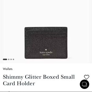 Black glittery Kate spade card holder